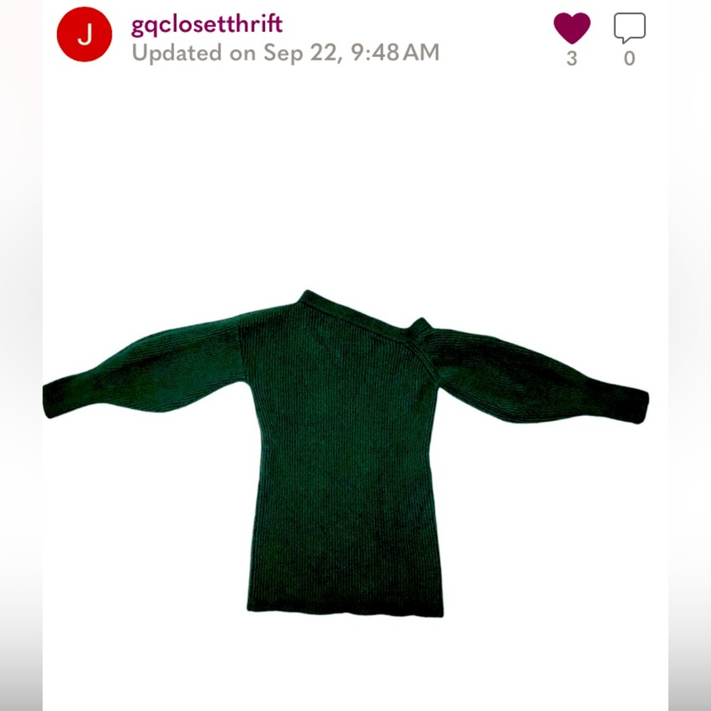 Intermix Womens Sweater Size L Green Wool Cashmere Blend